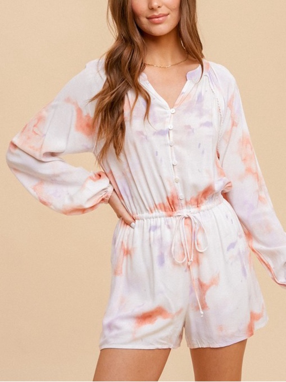 🌟SUMMER SALE🌟TIE DYE VOLUME SLEEVE LACE TRIMMED
ROMPER